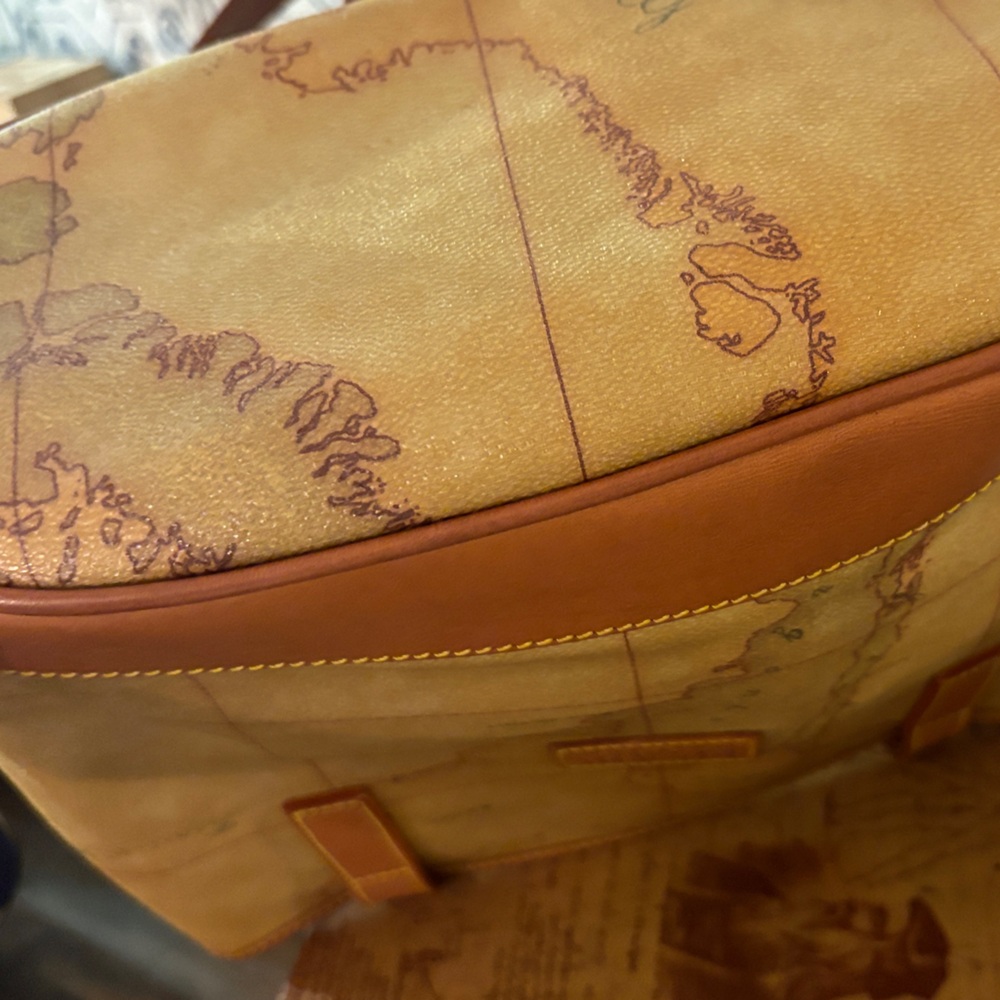 Alviero Martini Brown Map Print small tote - Picture 6 of 9